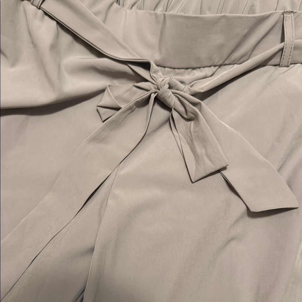 Counterparts Women's Taupe Chinos with Tie Belt Waist 19” - Picture 3 of 5